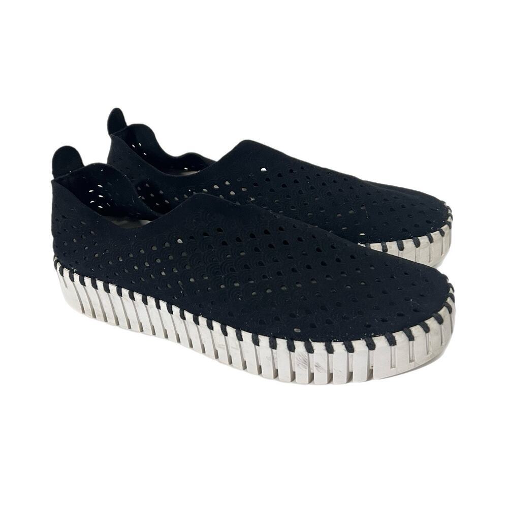 Ilse Jacobsen Tulip Shoes Womens 41 / 10 Slip On Perforated Round Toe Black